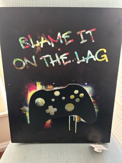 Hobby Lobby LED Backlit Shadow Box Wall Frame 15x19 Black "Blame It On The Lag"