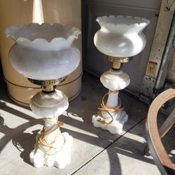 vintage milk lamps