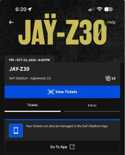 2x JAY-Z30 Concert Tickets – SoFi Stadium FRIDAY