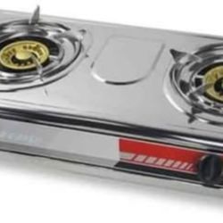 27,000 BTU Double Burner Stove Auto Ignition Outdoor Propane Portable Camping RV Cooking Range Adjustable Knob Countertop

