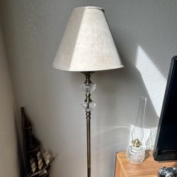 Vintage Unique Crystal & Brass Floor Lamp