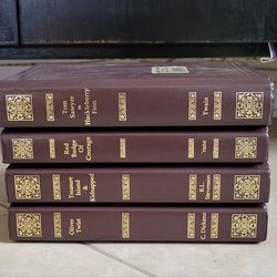 Collectors Library Books Set Of 4 Authors- Twain,C Dickens,R.L Stevenson& Crane