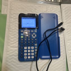 Texas Instruments TI-84 Plus CE Graphing Calculator Tested WITH Case  Cable Blue