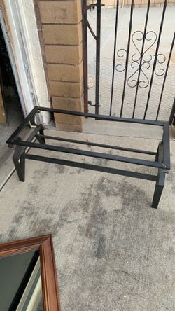 2 pieces Iron table with glass top