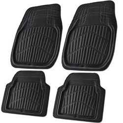 CAR PASS Leather Car Floor Mats -3D Waterproof All Weather Season, Universal Trim to Fit & Anti-Slip Burr Bottom Safety & Light Easy Clean Install for