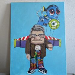 Original Pixar-Inspired Canvas Painting – 24 x 18 