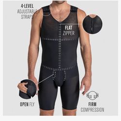 LEO Men's Firm Compression Shaper Bodysuit L. L Size 