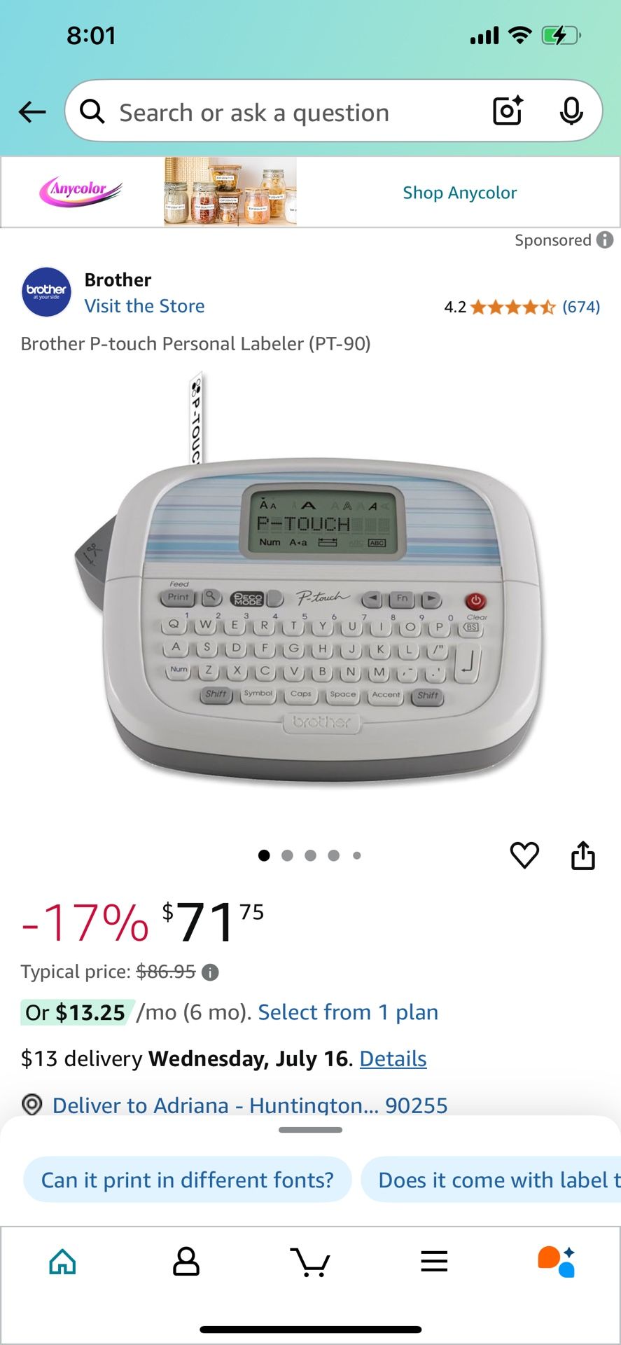 Brother P-touch Model Pt-90