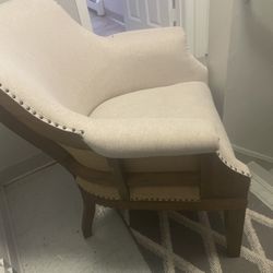  Sloped Armchair, beige, vintage 
