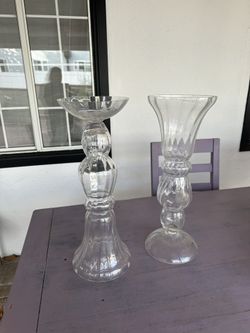 Anthropologie 2 large glass vases could be used for large candles