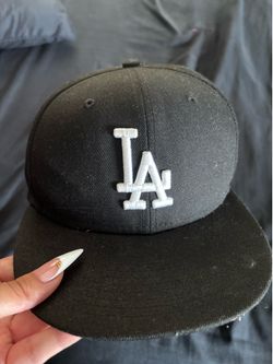 New Era LA Dodgers 59FIFTY Fitted Hat Black/White – Size 7 3/8
