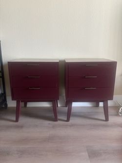 (2) Hafley Accent Tables in Berry Cobbler Red