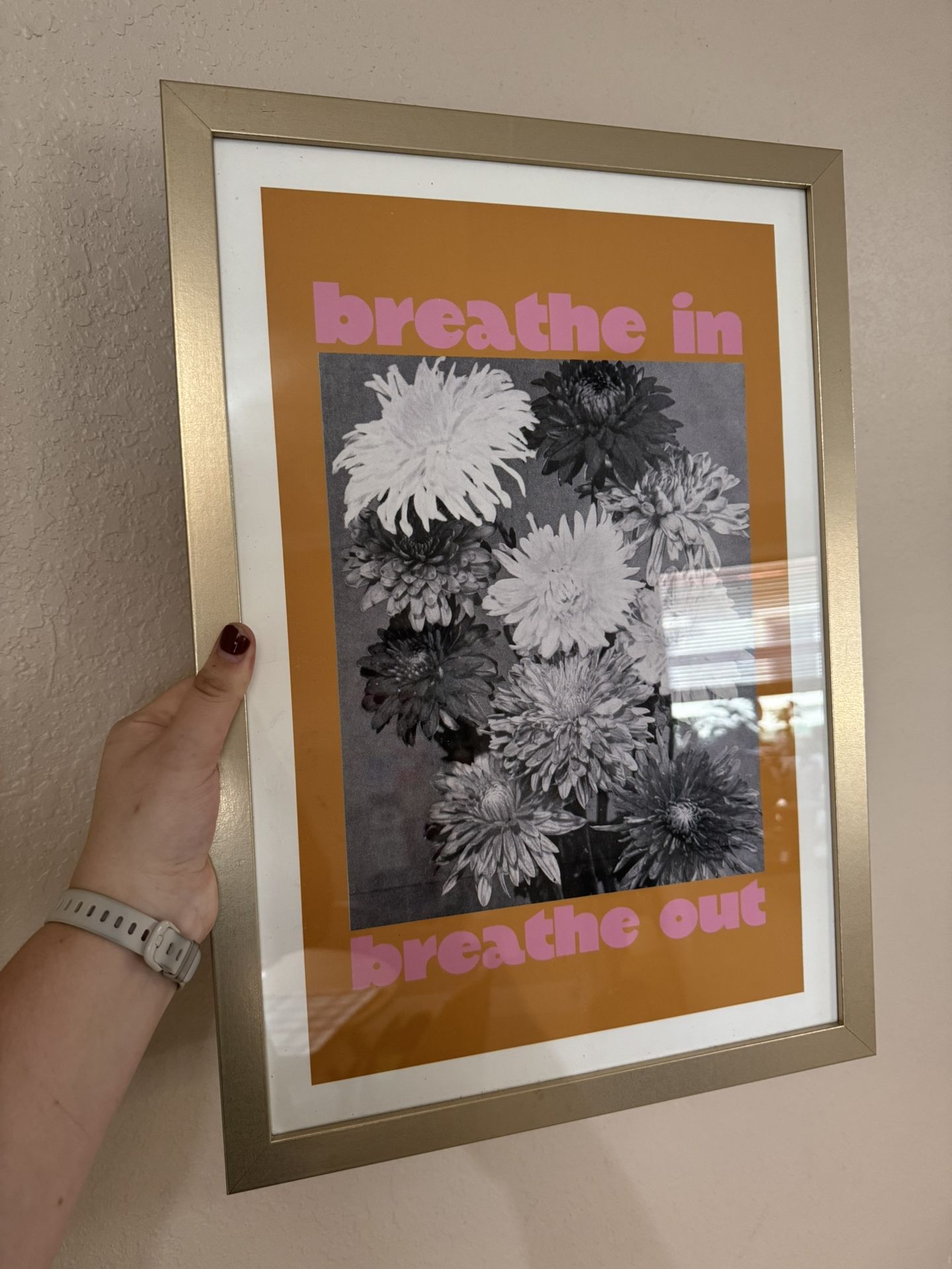 Urban Outfitters Style Framed Art – Retro ‘Breathe In Breathe Out’ Print
