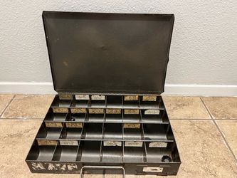 Vintage Metal Parts Organizer Box