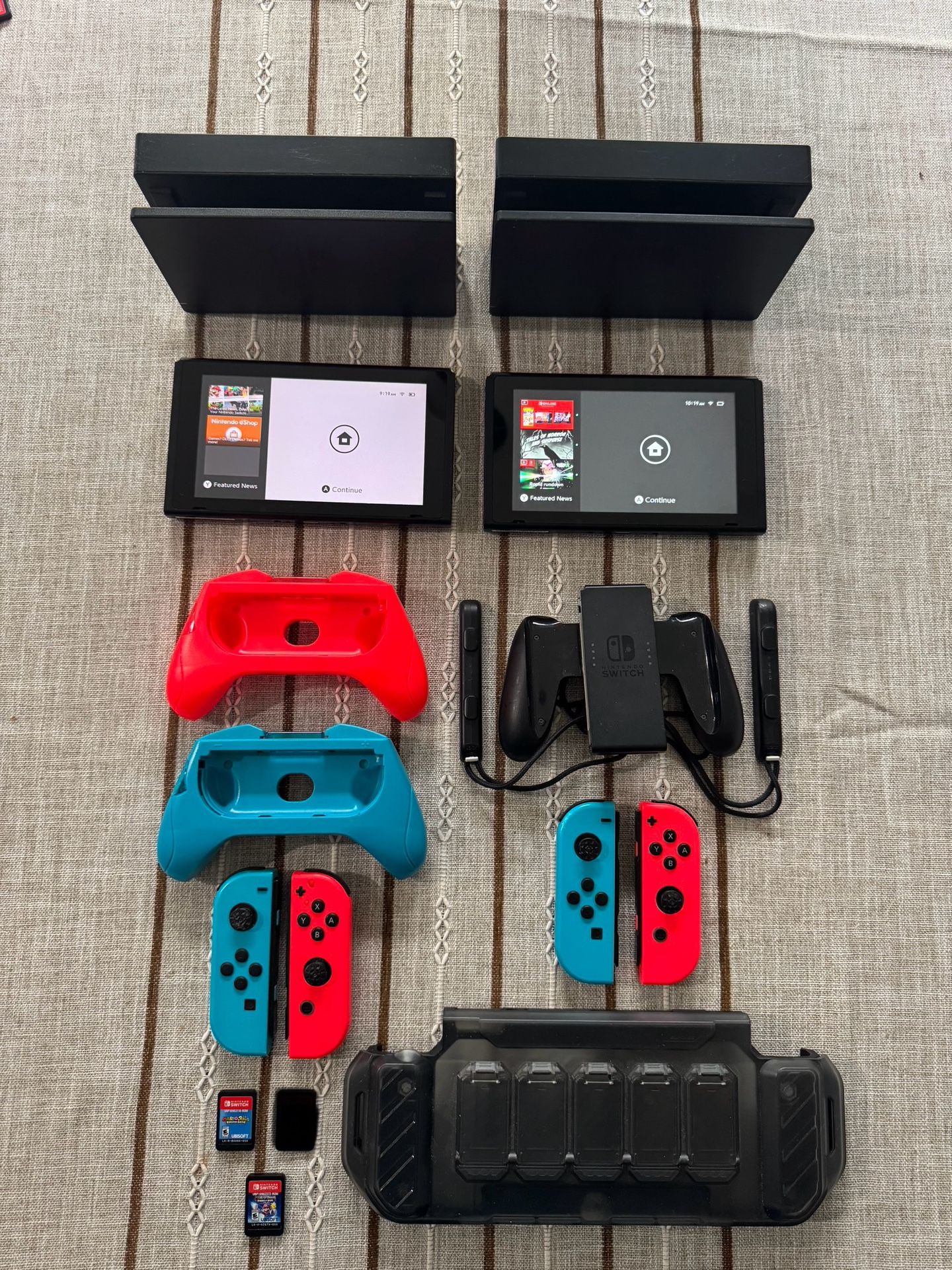 2-Nintendo Switch, Remotes, 2 Games, & Protective Case