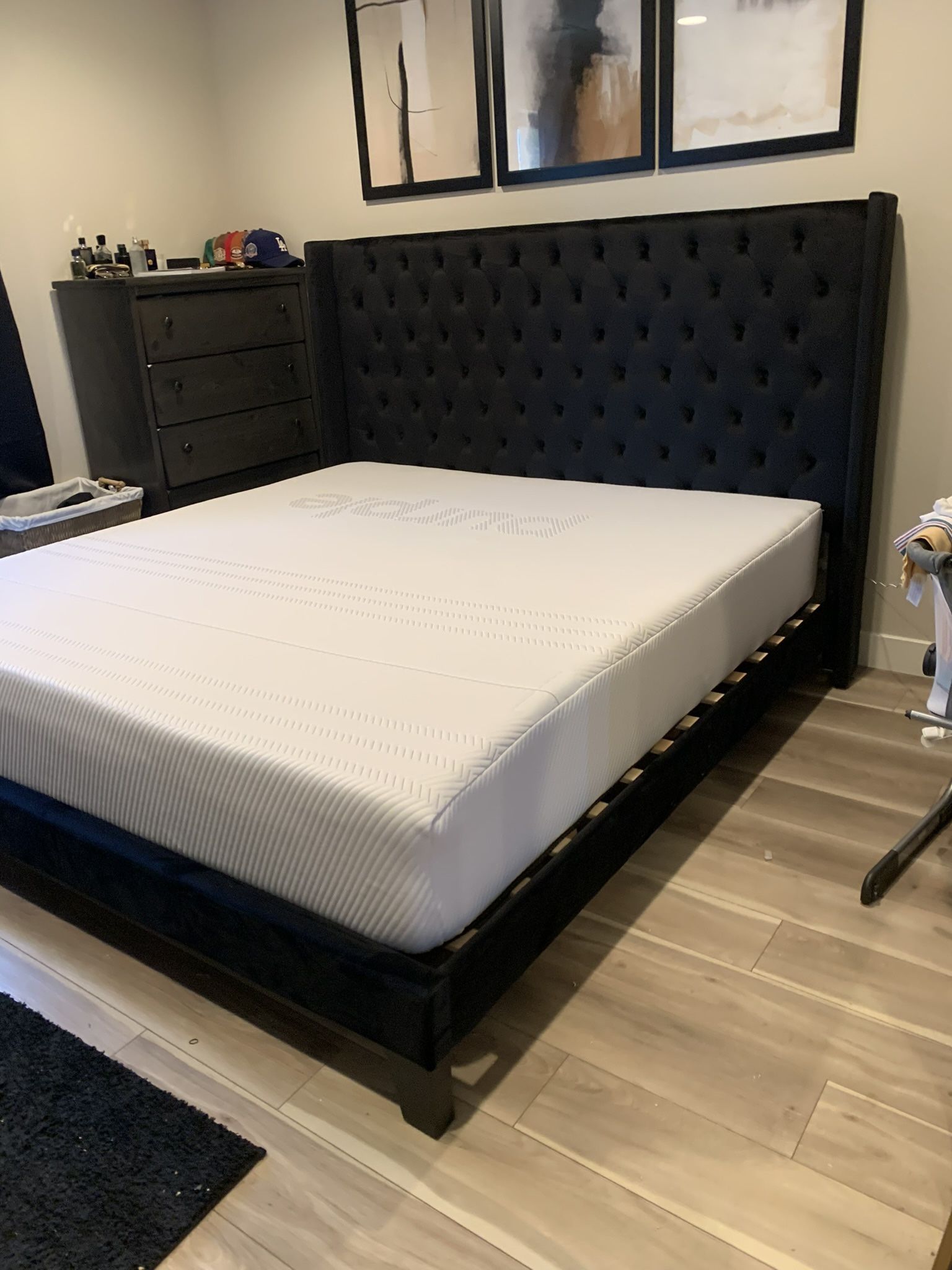 New In Box King Bed Frame With Mattress (Read Description Below)