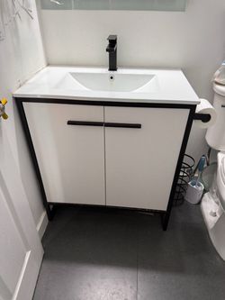 Designer Modern Vanity With Sink & Faicet