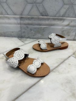 NWOT Size 9 Toddler Girls Jack Rogers White Leather Laurin Sandals