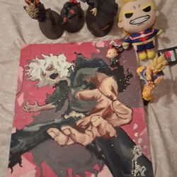 4 Figures 1 Homemade Painting 1 Stuffed Toy 1 Key Chain 