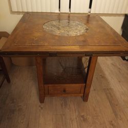 Wood table with drawer