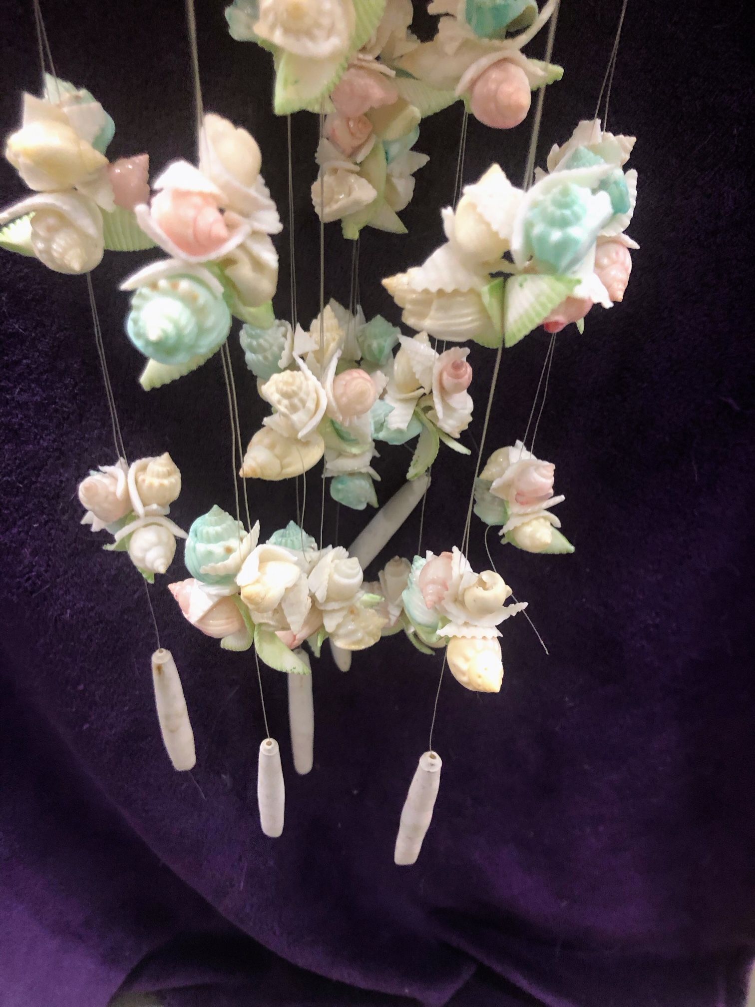 Pink And Blue Shells And Roses Chimes