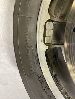 rear stock wheel and tire with rotor