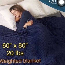 NEW Quility weighted heavy thick navy grey blanket 60”x 80” - 20 lbs 
