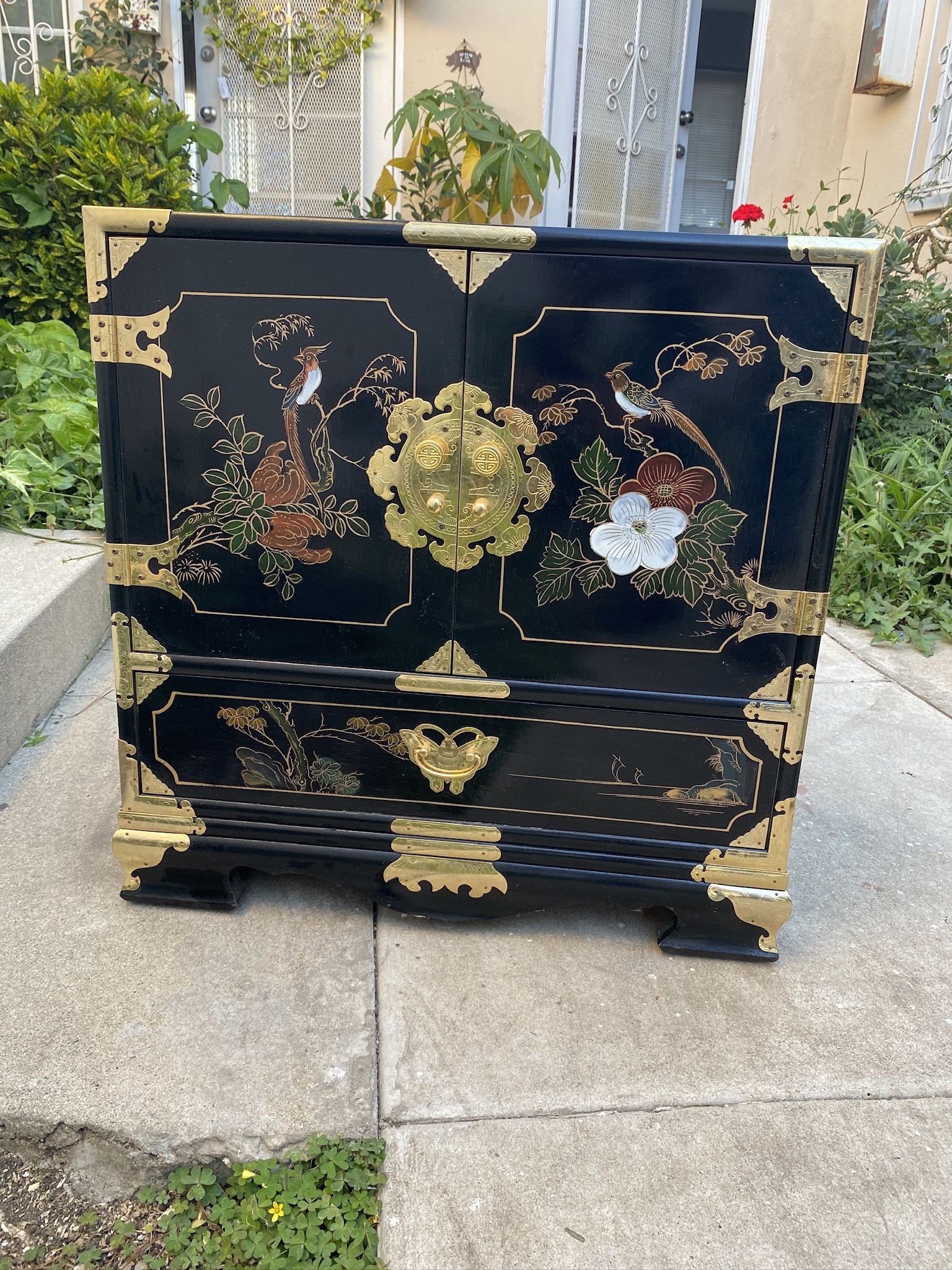 Hand-painted Vintage Cabinet 