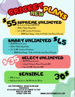 NEW RATE PLANS, ASK FOR DEALS