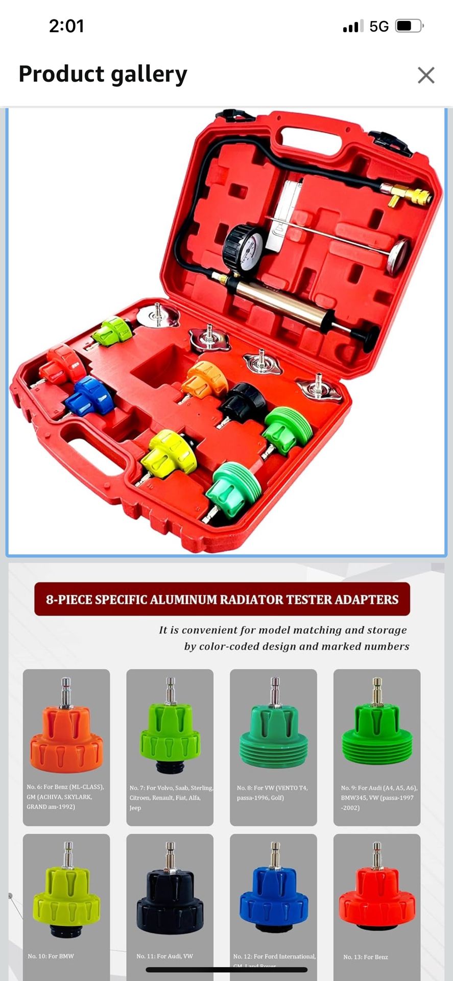 Antifreeze Pressure Tester Kit New