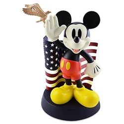 Disney Parks Medium Big Figurine Mickey Mouse Salutes American Flag 