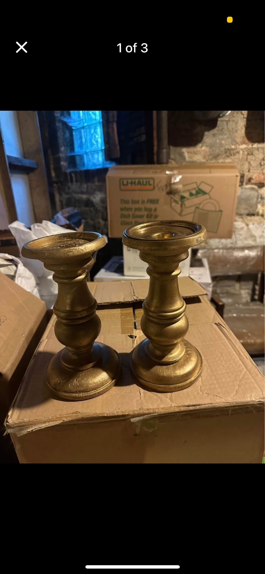 Wedding 18 8” vintage brass candle pillar holders NEGOTIABLE