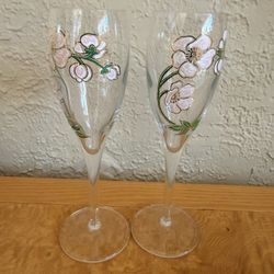 Set Of Two Perrier Jouet Champagne Glasses 