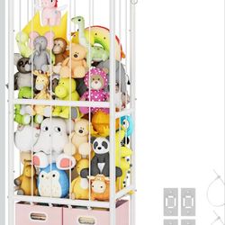 Multi-Purpose Storage Organizer with 2 Bins, Vertical Storage Solution with Elastic Bands and Hooks, Space-Saving Organizer for Bedroom, Living Room, 