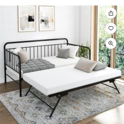 Twin Trundle Bed Sofá In Metal