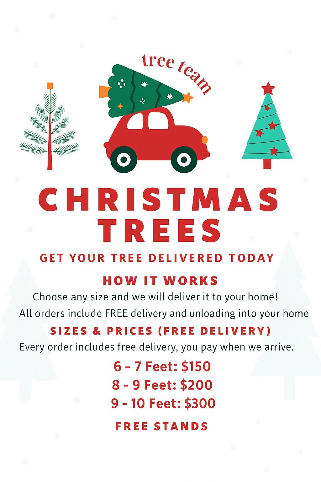 Available Monday Through Saturday Deliver Anywhere!