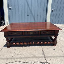 Alfonso Marina Solid Wood Castello Coffee Table - Handcrafted Mexico, 3 Drawers