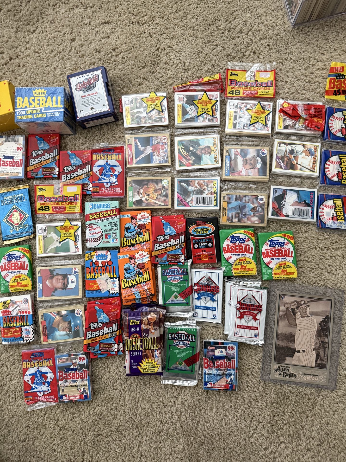 Vintage Baseball Card Lot – Sealed Packs, Wax Boxes, Topps/Donruss/Fleer