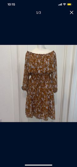 Burnt Orange Floral Dress
