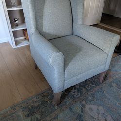 Two Bassett Furniture Wing-Back Arm Chairs