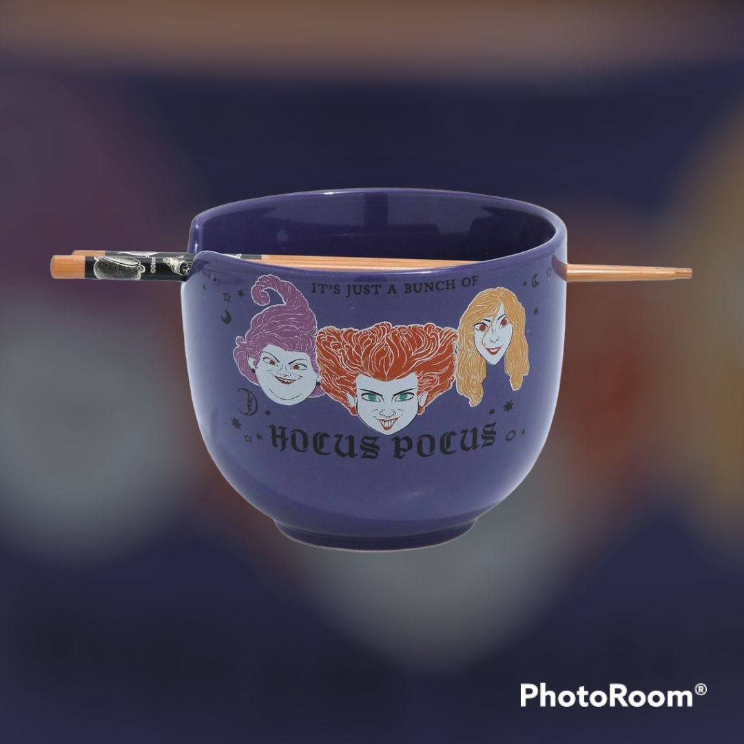 NEW IN BOX : Disney Hocus Pocus Sanderson Sisters : Ramen Bowl With Chopsticks : 20 Oz: Christmas