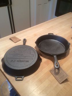 2 brand new “Old Mountain” 12 inch preseasoned cast iron skillets