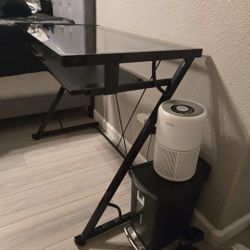 Elegant Black Glass Desk
