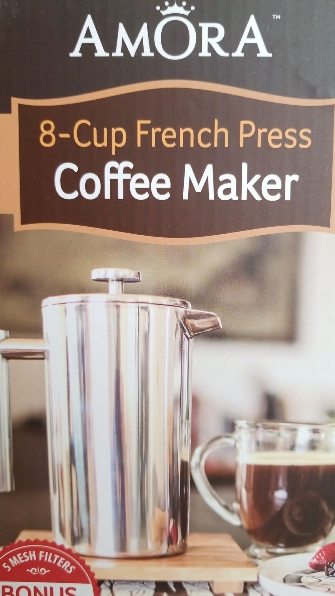 Amora 8-Cup French Press Coffee Maker