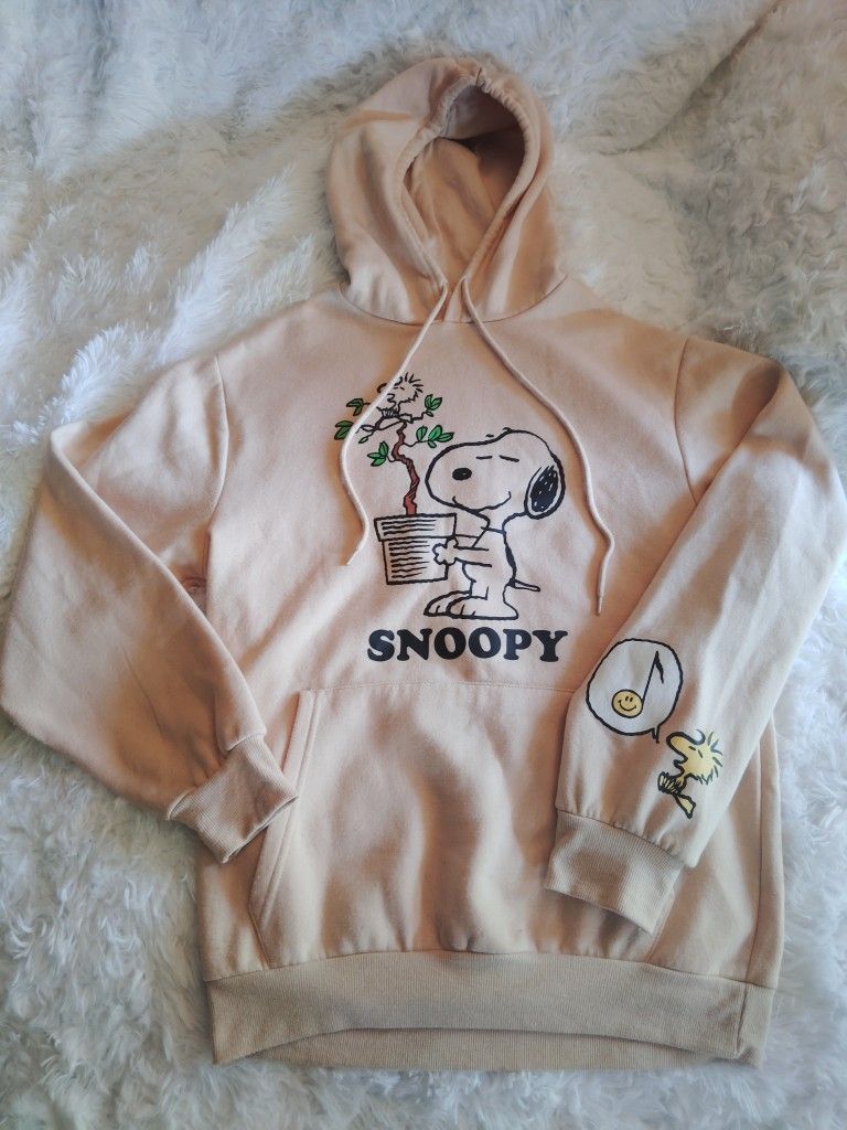 Unisex Peanuts Snoopy Woodstock Graphic Pullover Hoodie SweatShirt SZ:S