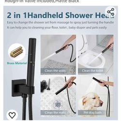 Shower Faucet Combo Rainfall Head 2 In 1 Wand