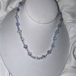 Vintage Stunning Coro Aurora Borealis Beaded Necklace 16"