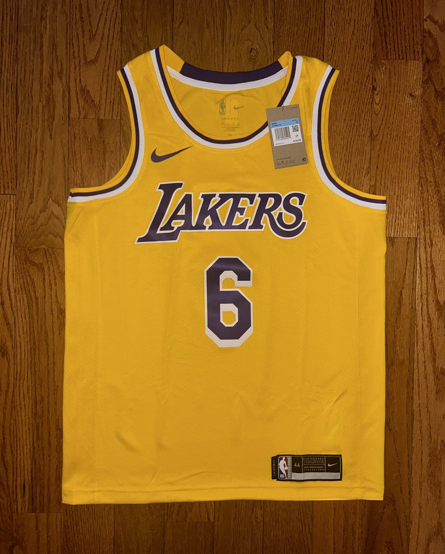 LeBron James Los Angeles Lakers Icon Edition Nike Swingman Jersey Size 44/Medium NEW