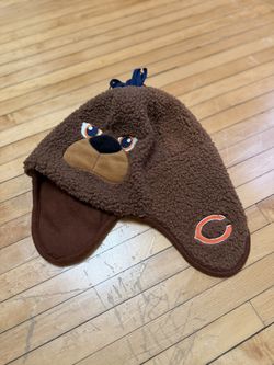 VTG Chicago Bears Fuzzy Bear Trapper Earflap Adult Winter Hat