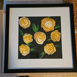 Acrylic Yellow Rose Painting